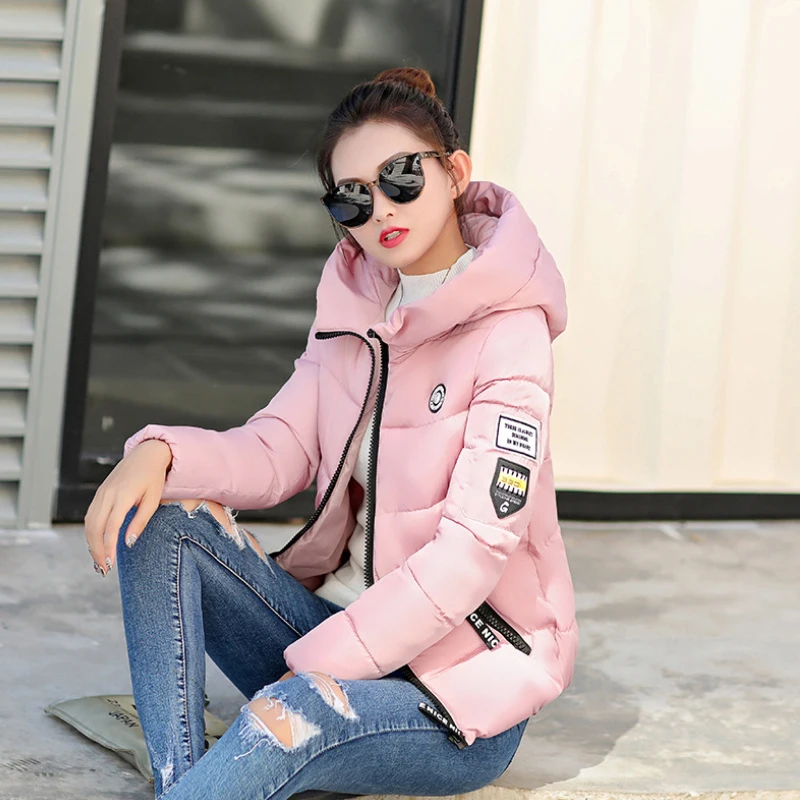 BRIGHT GIRL Winter Down Jackets Thickened Hooded Cotton-padded Jacket Fashion Casual Warm for Femme | Женская одежда