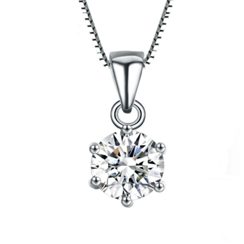 Ожерелье женское из серебра 925 пробы с фианитом 1 карат | Украшения и аксессуары