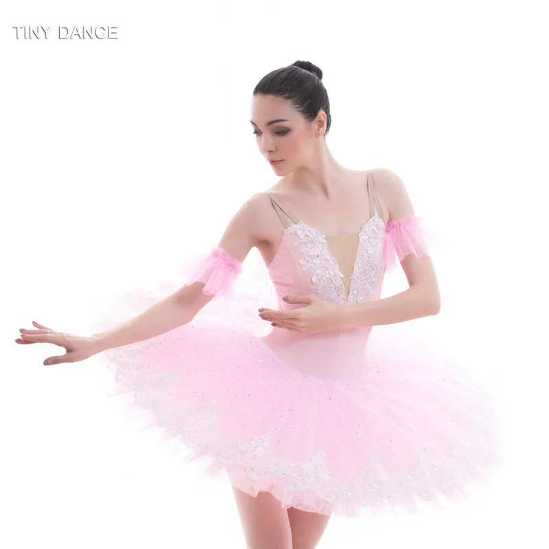 Балетная балетная юбка пачка розового цвета с белой отделкой для взрослых