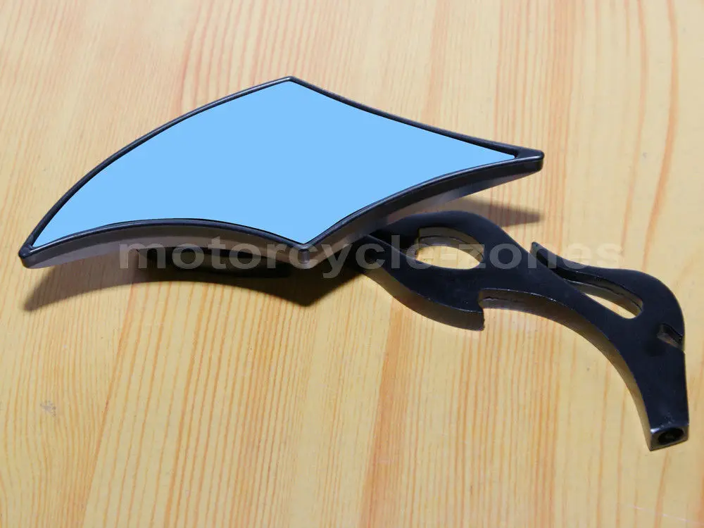 Мотоциклетные черные алмазные зеркала заднего вида с пламенем для Harley choppers