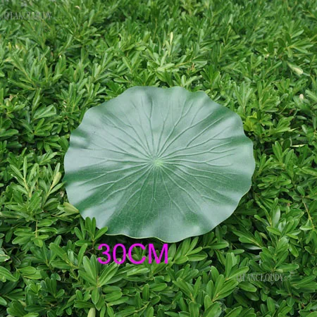 30 cm lotus leaf Искусственное освещение Лиловый лотос листья поддельные прудов цветы водяная Лилия плавающий бассейн садовые растения на свадьбу, D24 - Цвет: 30 cm lotus leaf