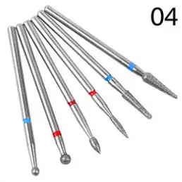 Светло-серый 6pcs/set Diamond Nail Drill Milling Cutter Bits Rotary Burr Electric For Manicure Machine Cuticle Nail Art Remover Tools - Цвет: Светло-серый