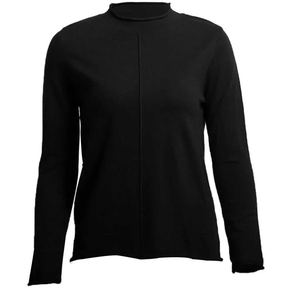 24 стильный женский Вязанный свитер высокий эластичный Однотонный с высоким