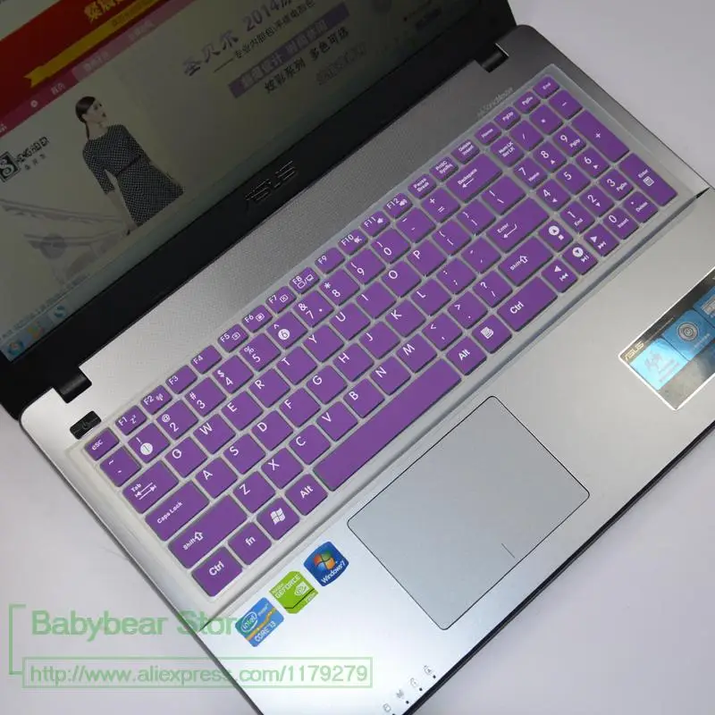 purple Силиконовая защита для клавиатуры ноутбука кожного покрова для Asus GL552JX S500C D555Y V505L FX-PRO G51 G53 G60 G72 G73 G550 G551 G57 G58JM - Цвет: purple