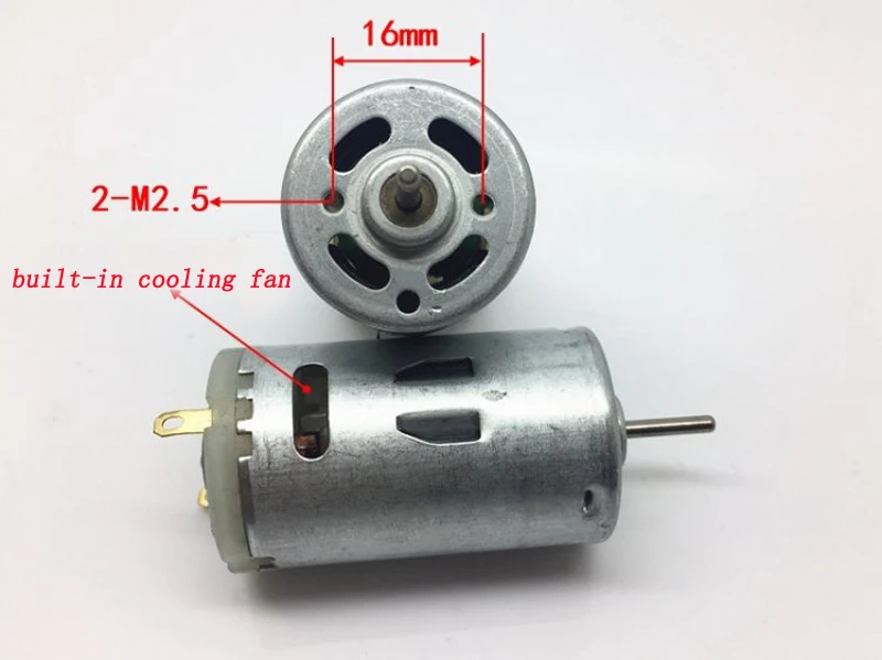 2pcs High-speed Large Torque 390 Carbon Brush Motor w/ Cooling Fan DC 6V-12V for RC Model DIY 12V 15000RPM High Speed Engine | Игрушки и