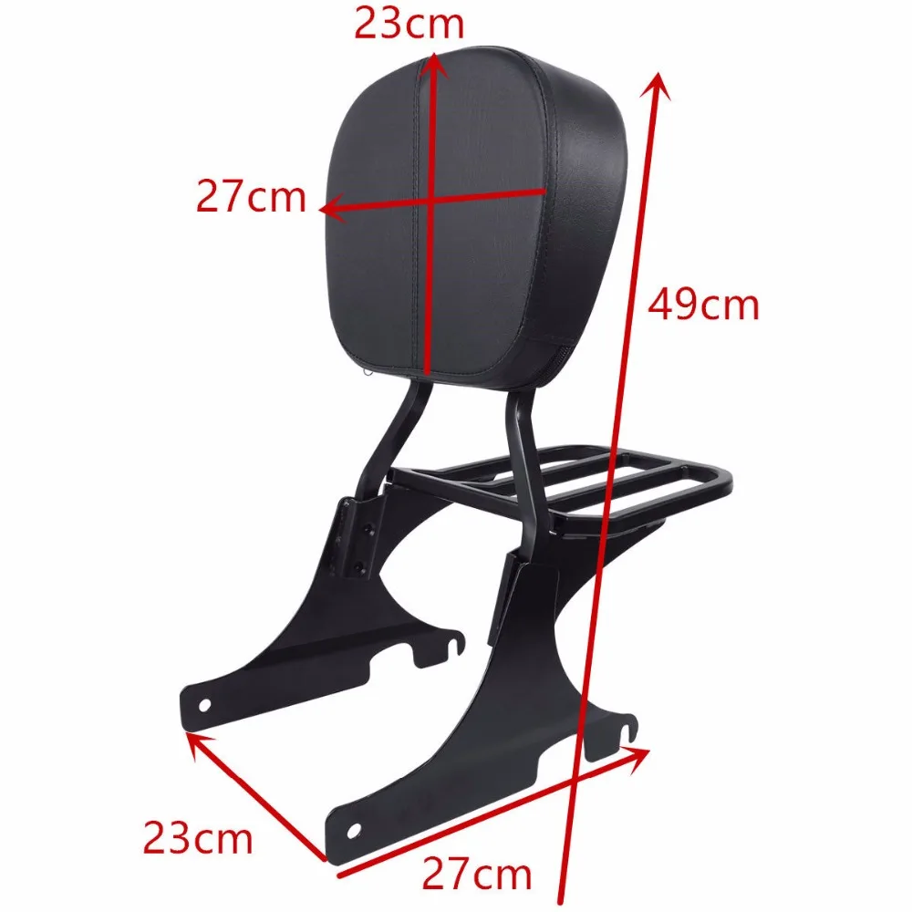 Motorcycle Black Sissy Bar Backrest Luggage Rack For Harley Softail Custom Heritage Springer Night Train FXSTC 1984-1999 | Автомобили и