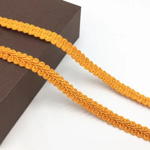 10orange 5 ярдов ширина 1,1 см хлопок кружевная отделка плетеная для костюма высокое качество коса многоножка швейная кружевная лента для свадебных аксессуаров - Цвет: 10orange