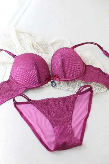 S56 модные удобные цветочный Кружево бантом Push Up Bra и Трусики для женщин комплект Для женщин пикантные Нижнее Бельё для девочек белье
