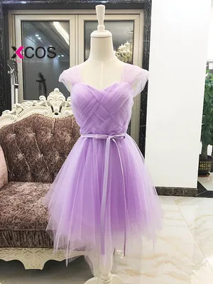XCOS Sweet Memory Red Bridesmaid Dresses criss-cross Short Wedding Party Prom Dress SW0030 Good Quality Promotion Clean Stock