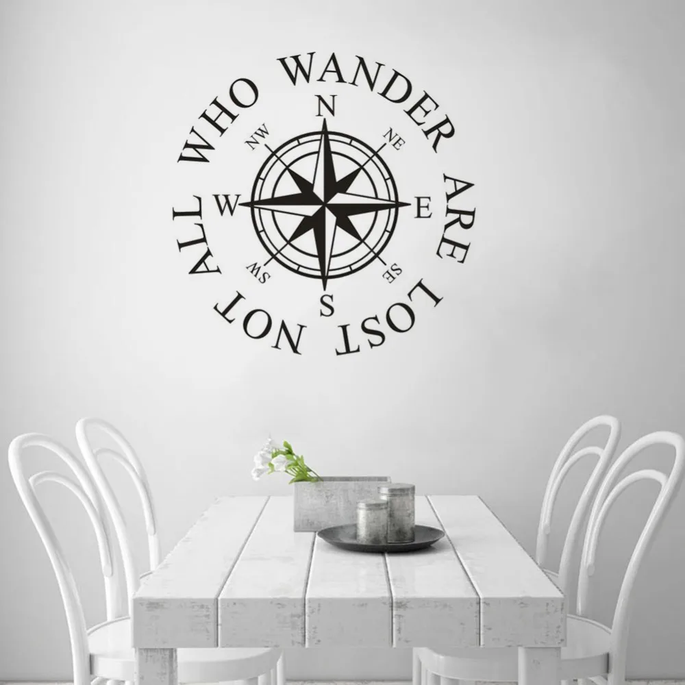 Виниловые Настенные Фрески не все кто бродит теряются морская цитата настенная