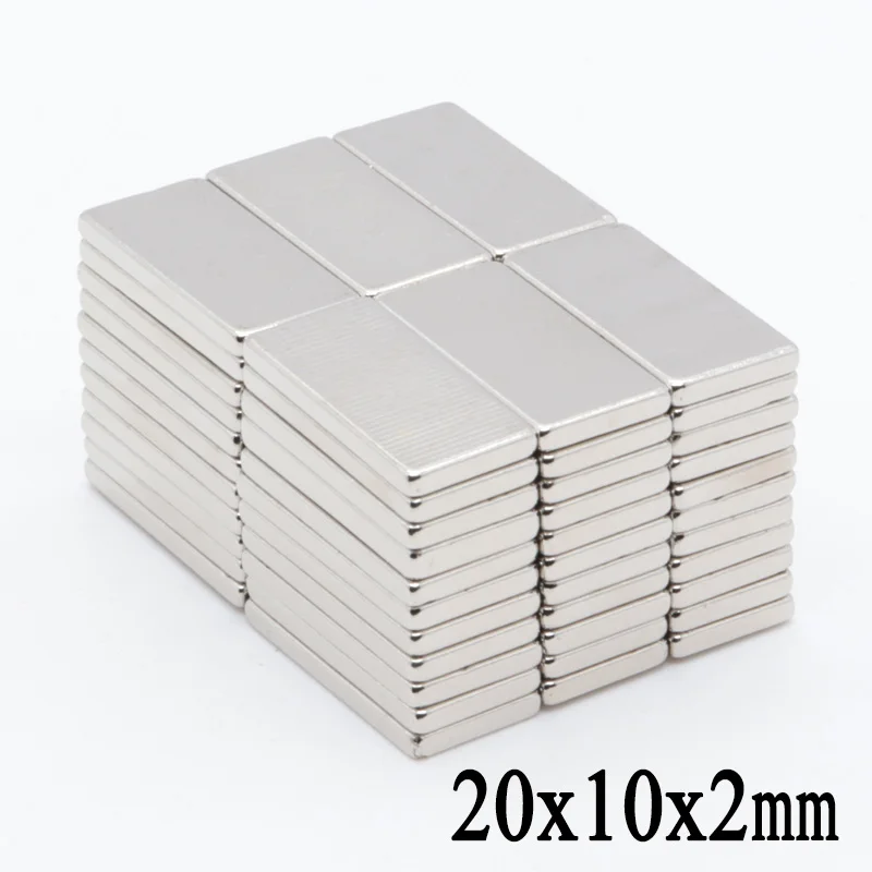 100 шт. 20x10x2 мм супер большие размеры Неодимовый магнит блок постоянного N35 NdFeB