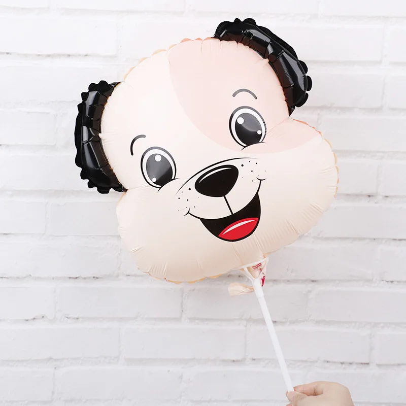 dog B x5pcs 5 шт. животных панда кролик обезьяна ручной воздушный шар с палкой День Рождения украшения Дети подарок игрушечные лошадки для детей сувениры - Цвет: dog B x5pcs