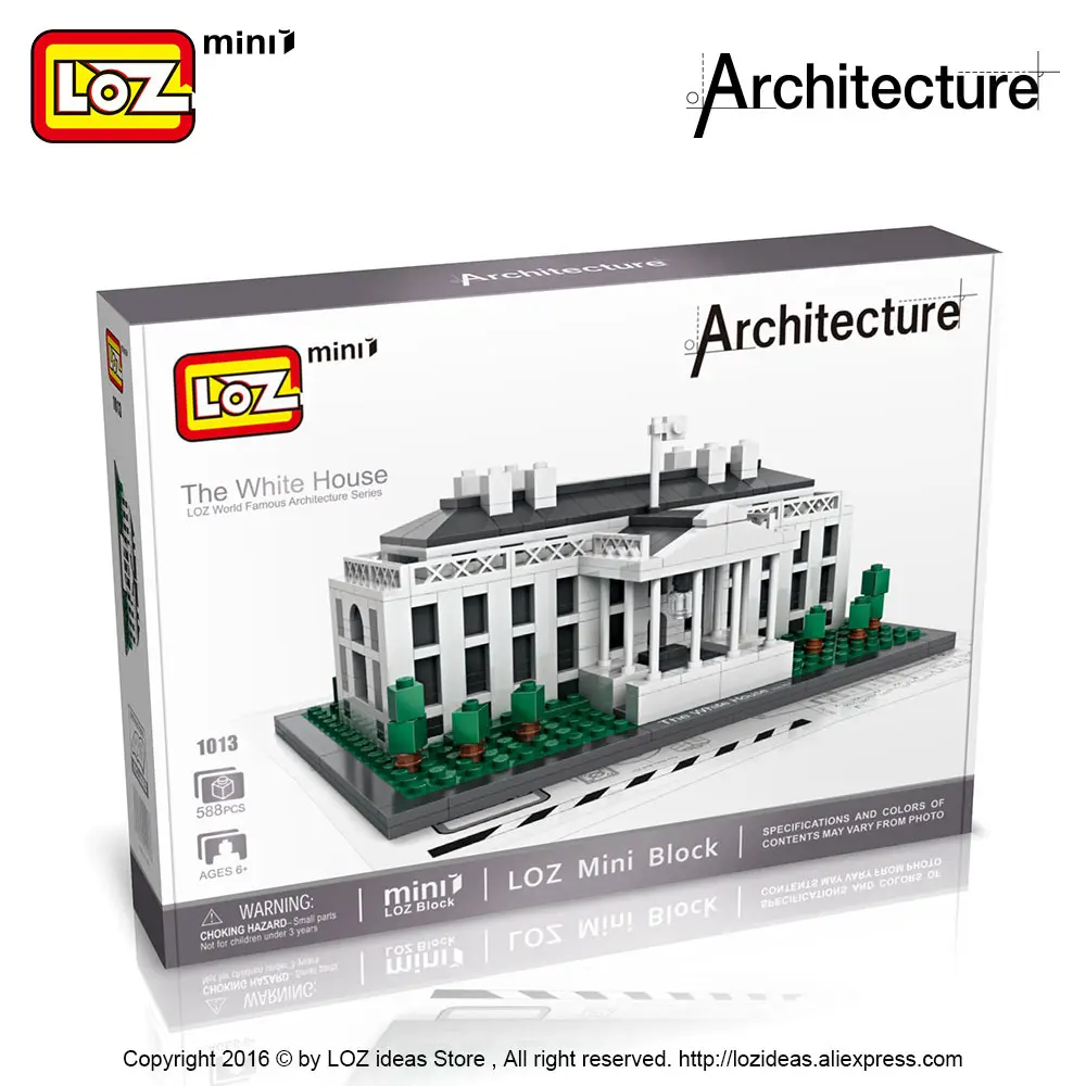 Строительные блоки LoZ архитектура Белый дом модель Развивающие игрушки для детей