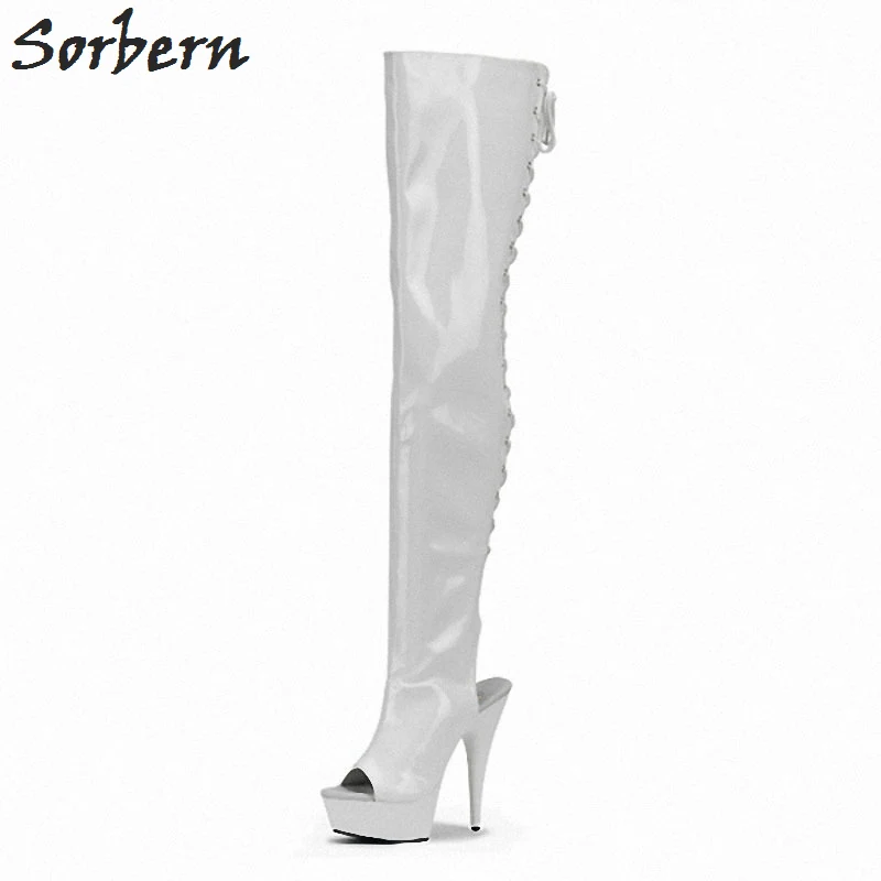 Женские блестящие Сапоги выше колена на высоком каблуке 15 см 5 см|pole dancing boots|women shoes