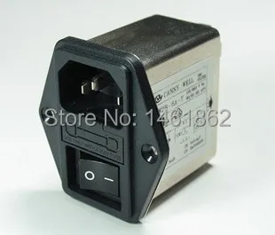 

CW2B-06A-T power EMI filter with fuse and rocker 6A 250V 115V UL cUL CE and RoSH CANNY WELL