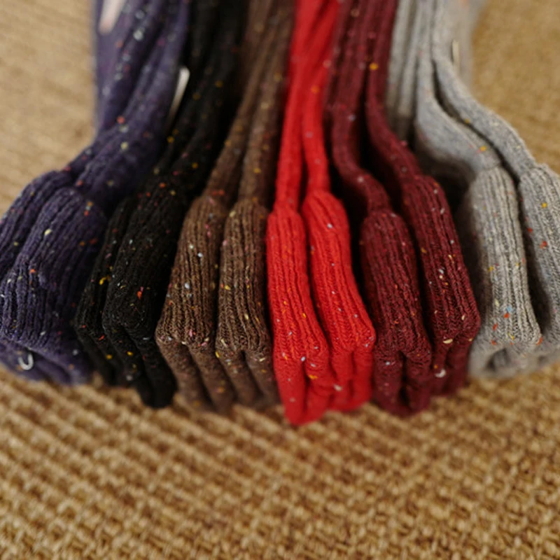 Женские гольфы до колена теплые длинные носки из непрозрачной шерсти с