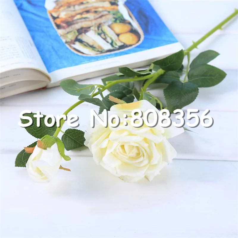 Поддельные длинные одиночные Стволовые розы Имитация Керлинг Роза с бутоном для