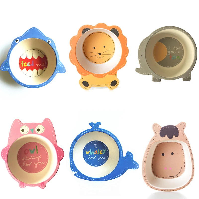 Детская миска бамбуковая тарелка мультяшная детская детское питание для