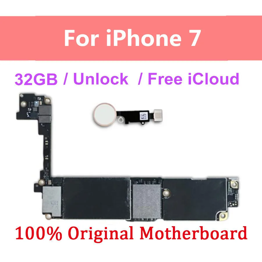 Для iPhone 7 материнская плата разблокированная материнская плата для iPhone 7 без Touch ID материнская плата с полным чипом система IOS