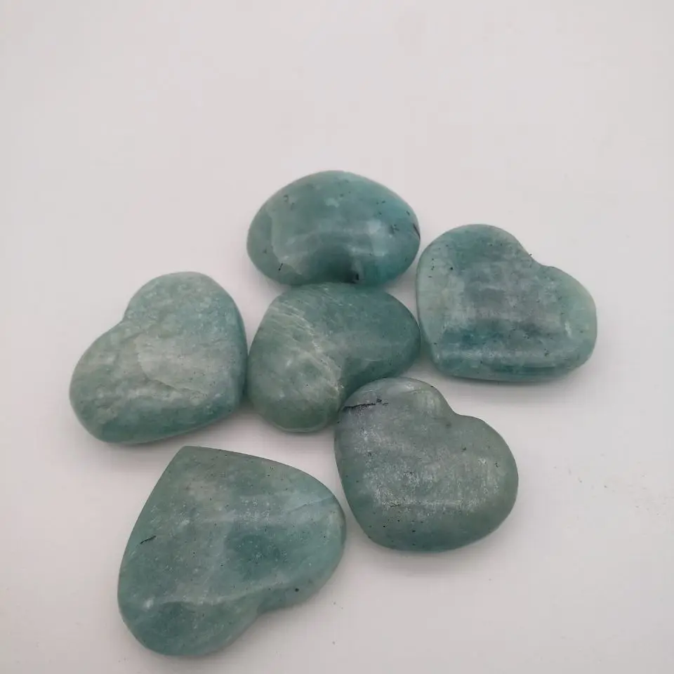 10 шт. резной Амазонит FELDSPAR в виде сердца Бразилия | Дом и сад