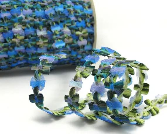 2 ярда цветная плетеная лента из рококо с принтом Омбре декоративная Цветочная