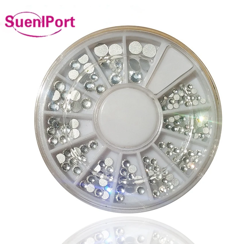 Sune l port nails art dekor Стразы для ногтей сушеные цветы металлические шпильки стальной шар Золотое кольцо Звезда Круглый квадратный в колесе
