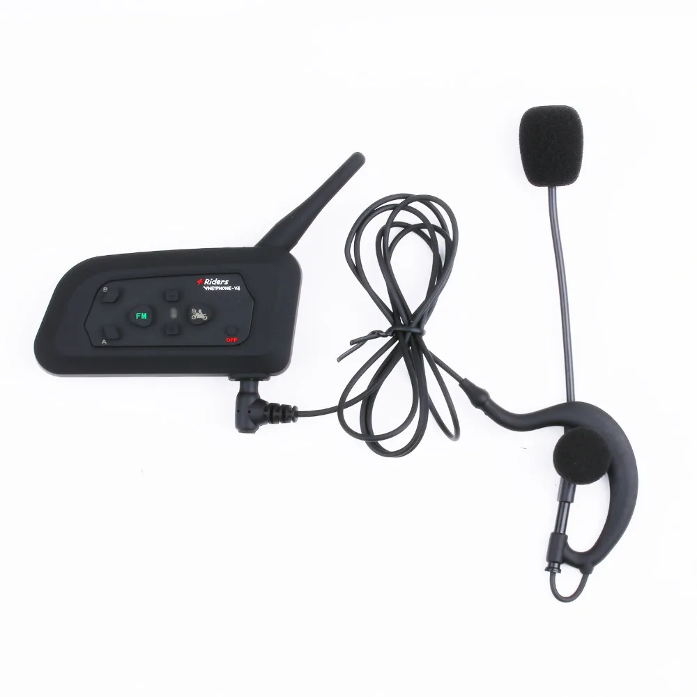 Новый 1200 м Мотоциклетный Bluetooth Шлем Интерком для 4 всадников BT MP3 беспроводной