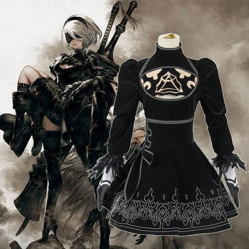 Новинка костюмы для косплея NieR:Automata 2B Sister YoRHa No. 2 тип B полный комплект нашивка