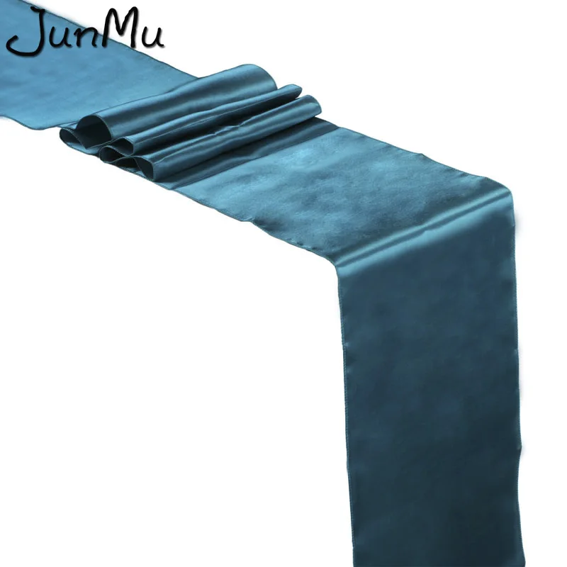 teal green Атласная настольная дорожка 30 см x 275 см для свадебной вечеринки событие банкет украшение домашнего Стола Поставка покрытие стола аксессуары для скатерти - Цвет: teal green