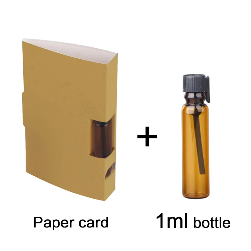 Gold card 1ml amber 100 шт./лот 1 мл 2 мл флакон для духов бумажная упаковка для карт многоразовая парфюмерная бутылка флакон-капельница коричневая ароматическая пробирка - Цвет: Gold card 1ml amber
