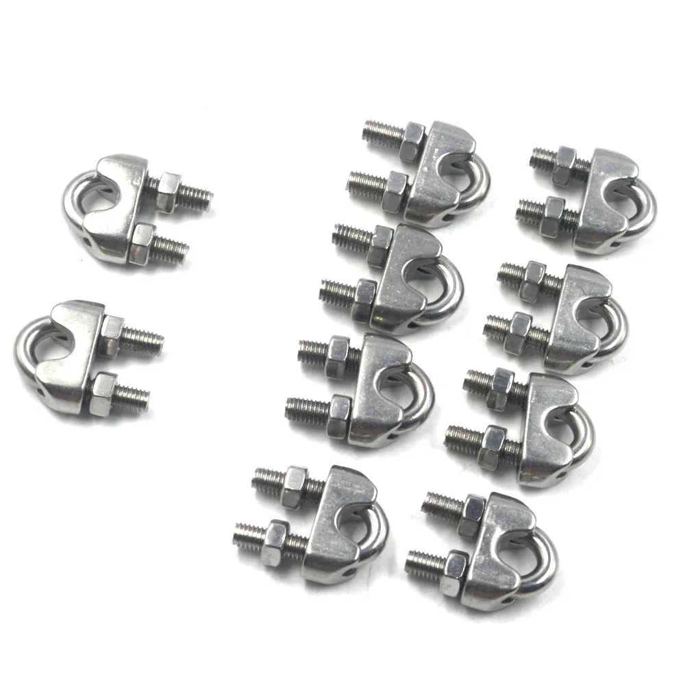 10 шт. зажим для троса из нержавеющей стали 304 толщина 2 24 мм|wire rope clamps|clamp cliprope clamps |