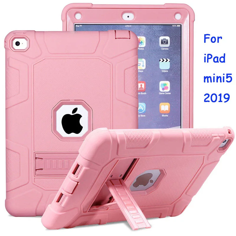 Для iPad Mini 5 2019 4 Силиконовый противоударный чехол сверхмощный с подставкой