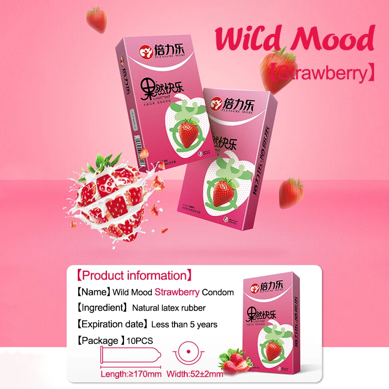 Beilile 10 шт. клубника банан с фруктовым вкусом презервативы для Для мужчин полового