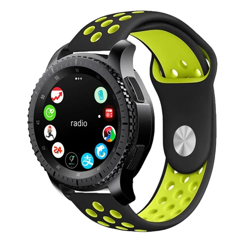 Huawei watch gt band для samsung galaxy watch active gear S3 frontier 46 мм 42 мм S2 classic 20 мм 22 мм ремешок силиконовый браслет - Цвет ремешка: black green