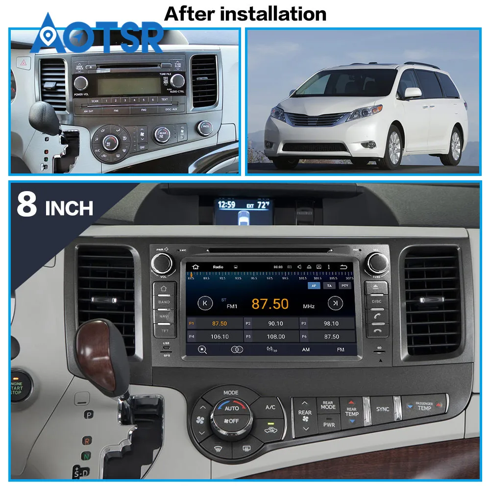

Android 10 Car GPS Navigation Car DVD Player for Toyota Sienna 2009+ 4GB RAM PX5 radio tape recorder multimedia player head unit