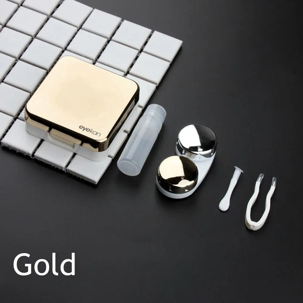 gold 1 шт. Горячая Милая мраморная полоса контактные линзы Чехол очки для путешествия линзы коробка для унисекс набор для ухода за глазами держатель Контейнер поддержка подарок - Цвет: gold