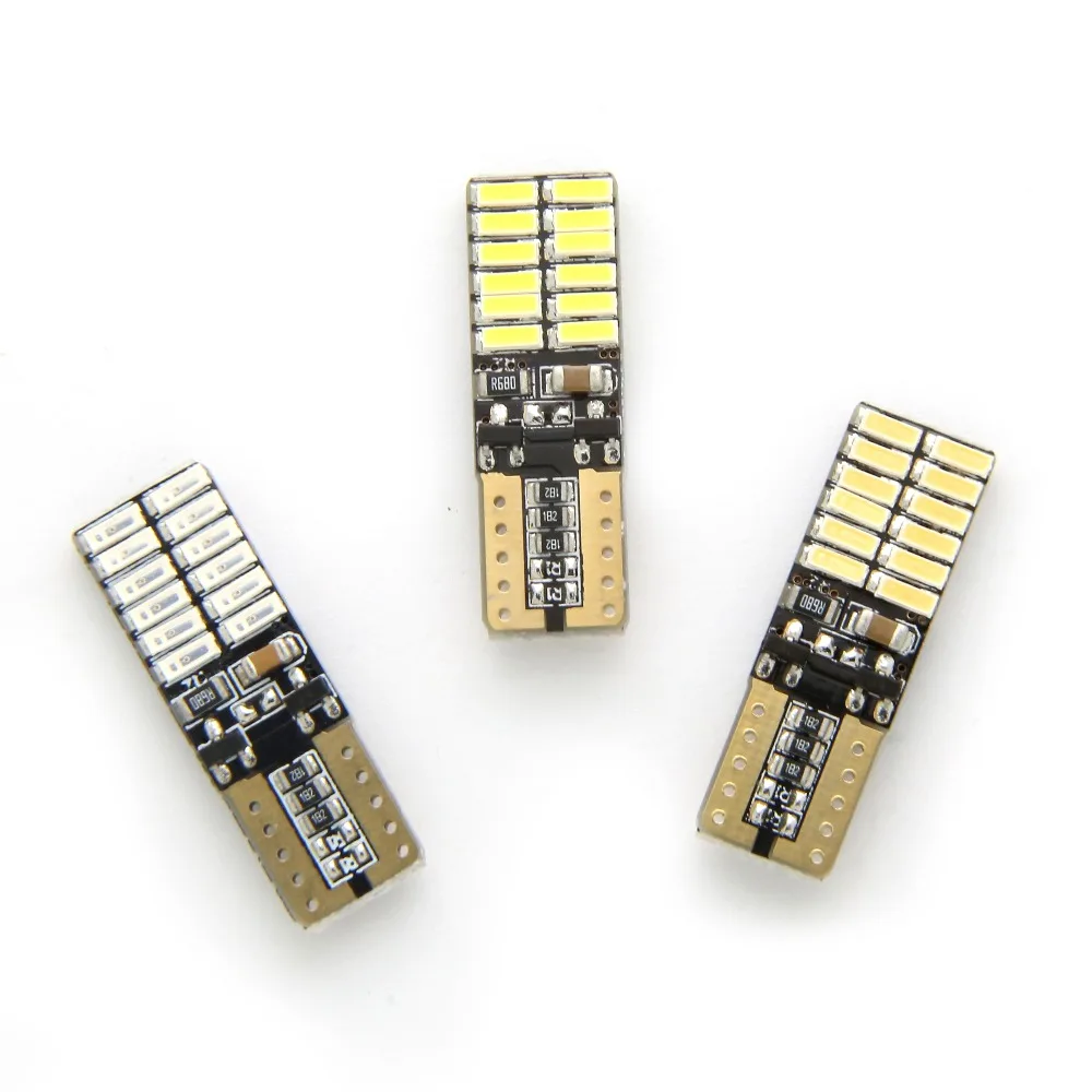 Автомобильные светодиодные лампы T10 w5w 4014 24 SMD canbus для чтения автомобиля/задний