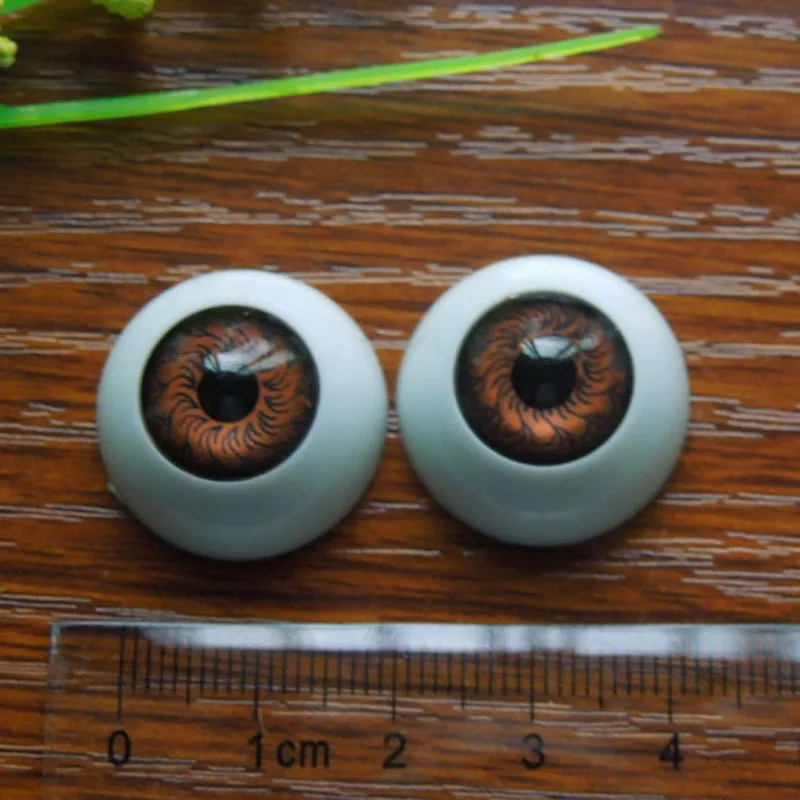 50 шт. (25 пар) полукруглые пластиковые кукольные глаза коричневого цвета BJD Eyes