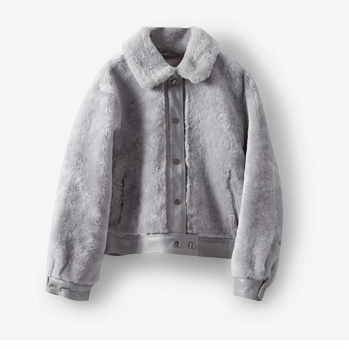 OFTBUY модная Роскошная весенне-зимняя куртка для женщин из натуральной шерсти Меховая куртка-бомбер пальто из натурального меха женская шуба из овчины