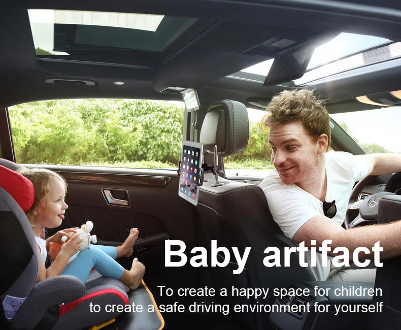 

Universal Car Headrest Tablet Mount 360 Rotatable Adjustable Seat Back Stand Bracket for iPad iPhone 8 Samsung Phone Car holder