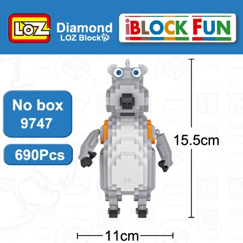 LOZ Building Blocks Toy Arale Dr Slump Action Figure Toy Diamond Model Toys 700Pcs Gift For Age Children 14+ Offical Authorized - Цвет: LOZ 9747 no box