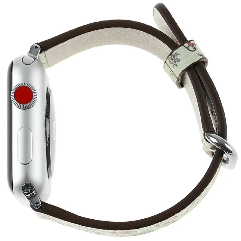 Красочные рождественские кожаные часы ремешок для Apple Watch Series 3 2 1 группа Рождество Отец чулок олень Ремешки для наручных часов 42/38 мм
