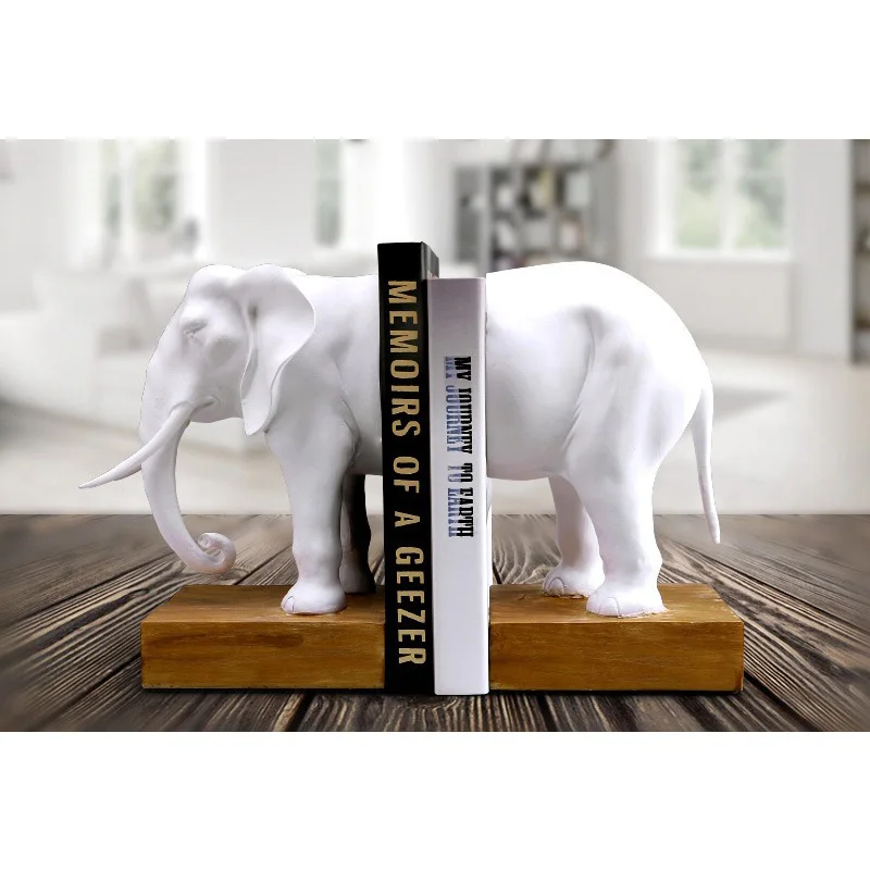 Home Decoration Accessories Bookend Resin Animal Elephant Figurines Model Miniature Creativity Handwork Classic | Дом и сад