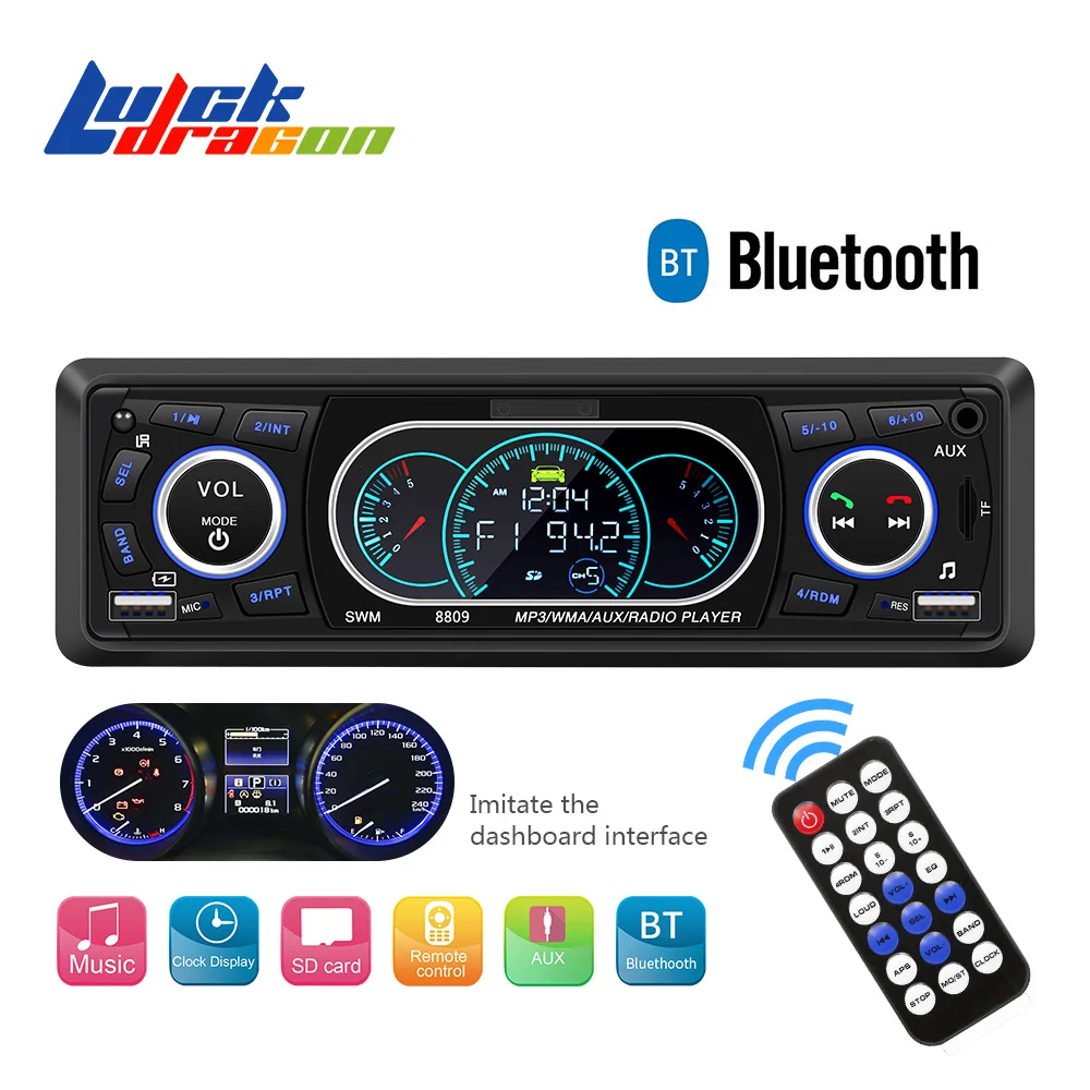Радио пульт дистанционного управления mp3-плеер 1 Din автомагнитола Bluetooth автомобильный аудио AUX/TF/USB FM авто радио Телефон Зарядка музыка автомобиль стерео