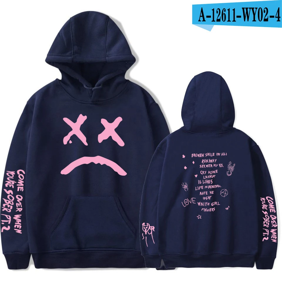 Navy blue Дропшиппинг Lil Peep толстовки Hell Boy Lil. peep для мужчин wo для мужчин пуловер с капюшоном для мужчин и женщин Sudaderas Cry детские толстовки с капюшоном - Цвет: Navy blue