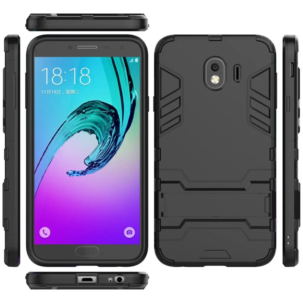 DULCII для Galaxy J 4 2018 пакета(ов) Прохладный гвардии Пластик ТПУ Combo чехол мобильного