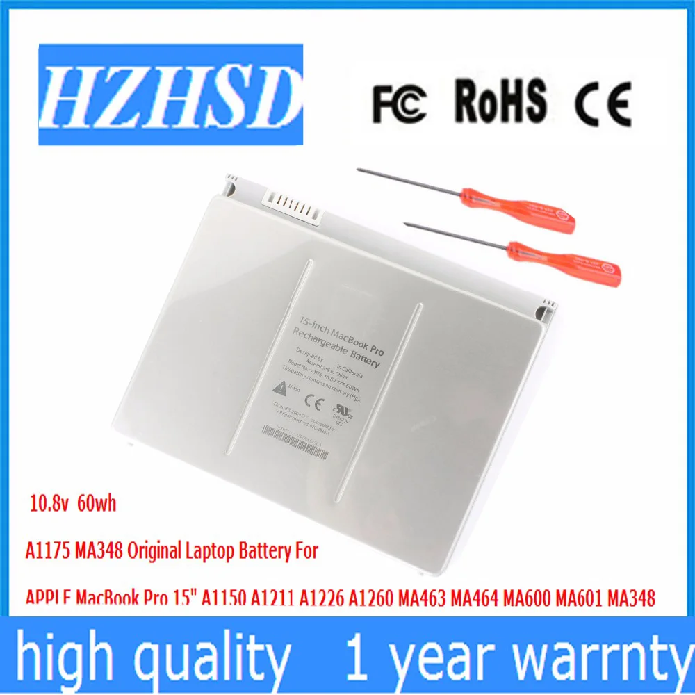 10 8 В 60wh/5500 мАч новый оригинальный A1175 Аккумулятор для ноутбука Apple MacBook Pro 15 &quotA1150