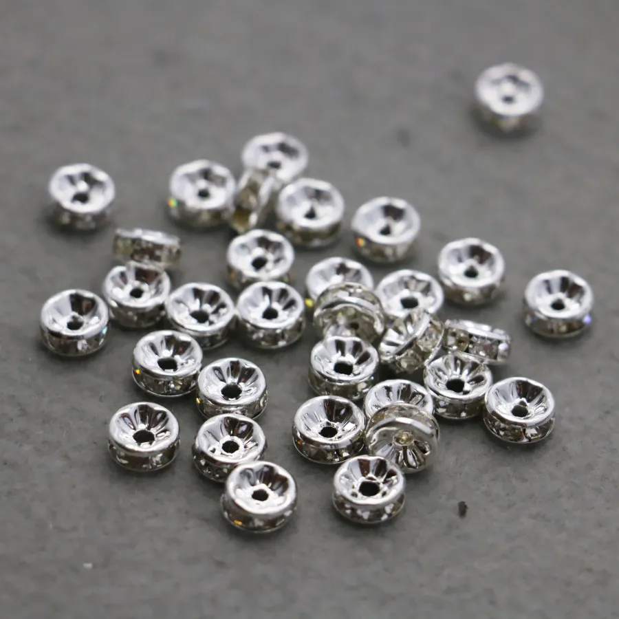 100 шт. оптовая продажа золотистых круглых инкрустированных стразы отдельные