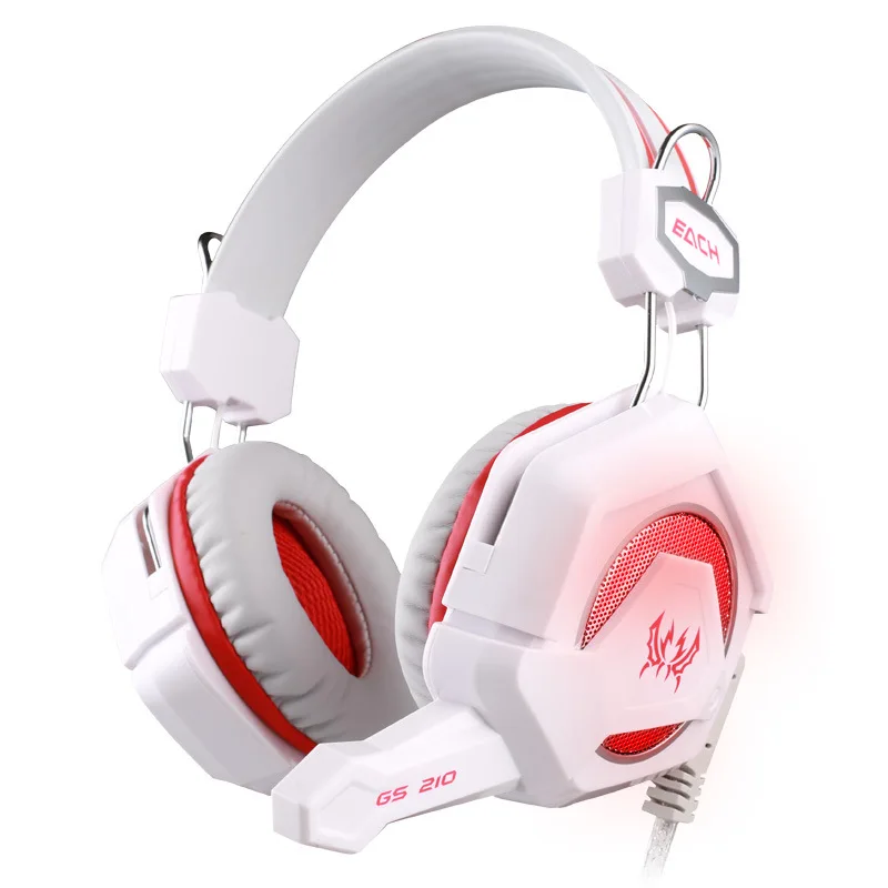 Каждый GS210 PRO USB 3.5 мм Игровые наушники Over-Ear Stereo Surround геймер с микрофоном свет для PC