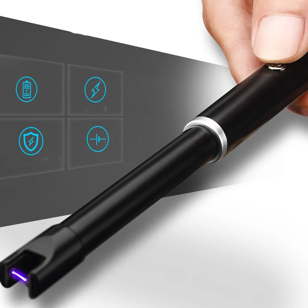 1 шт. перезаряжаемая USB дуговая зарядная Зажигалка 360 Вращение воспламенитель